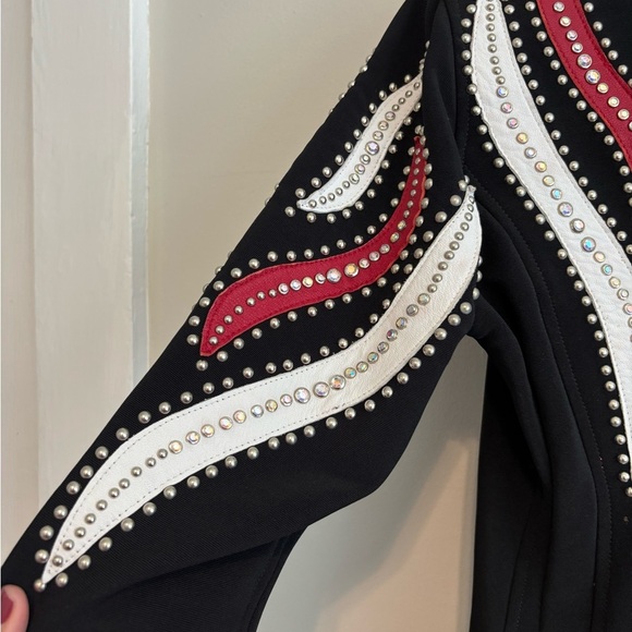 Vintage Small Western Showmanship Leather Embellished Horsemanship Jacket - Picture 7 of 15